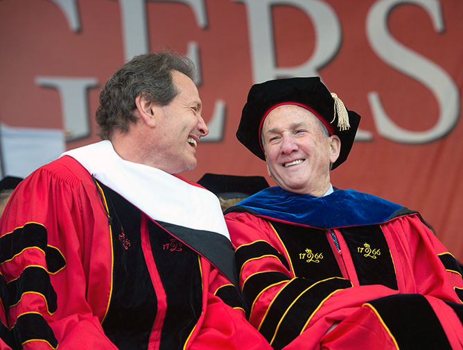President Barchi and 2018 honorary degree recipient Dan Schulman